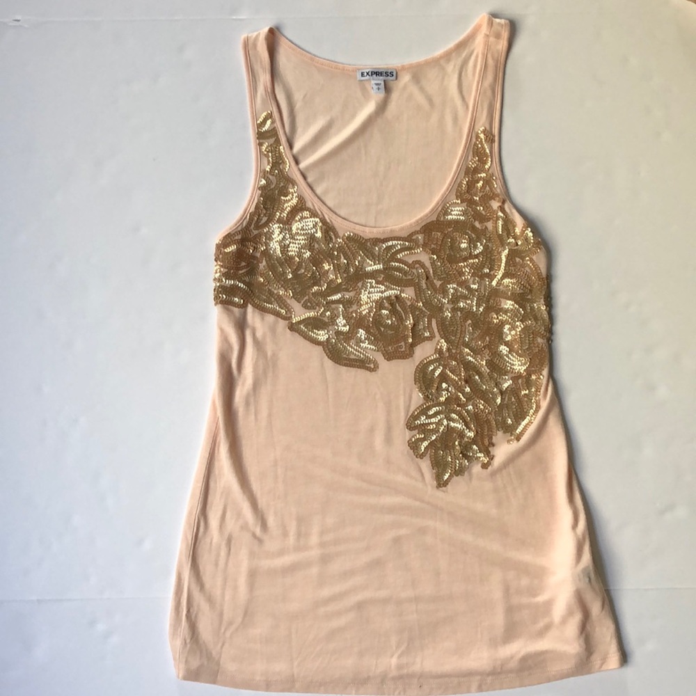 Express Sequin Embellished Tank Top